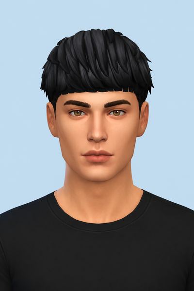 Edgar Hair V1 custom content (CC) for Sims 4 by jo_se_oh