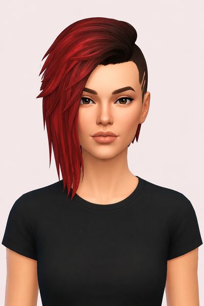 V Hair (Hair Commission) custom content (CC) for Sims 4 by jo_se_oh