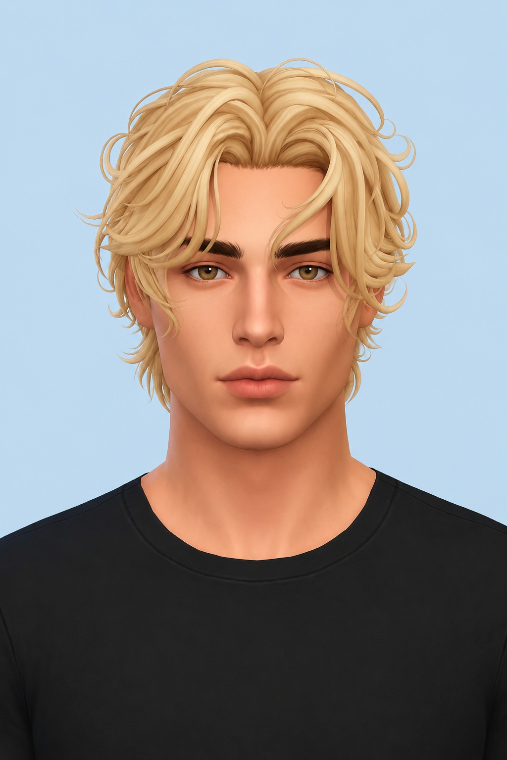 Ernesto Hair custom content (CC) for Sims 4 by johnnysims