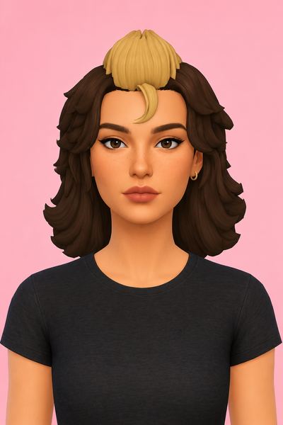 Vina Hair (Hair Commission) custom content (CC) for Sims 4 by jo_se_oh