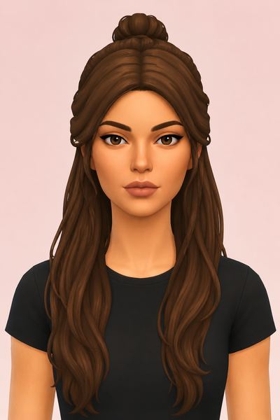 Katara Hair custom content (CC) for Sims 4 by jo_se_oh