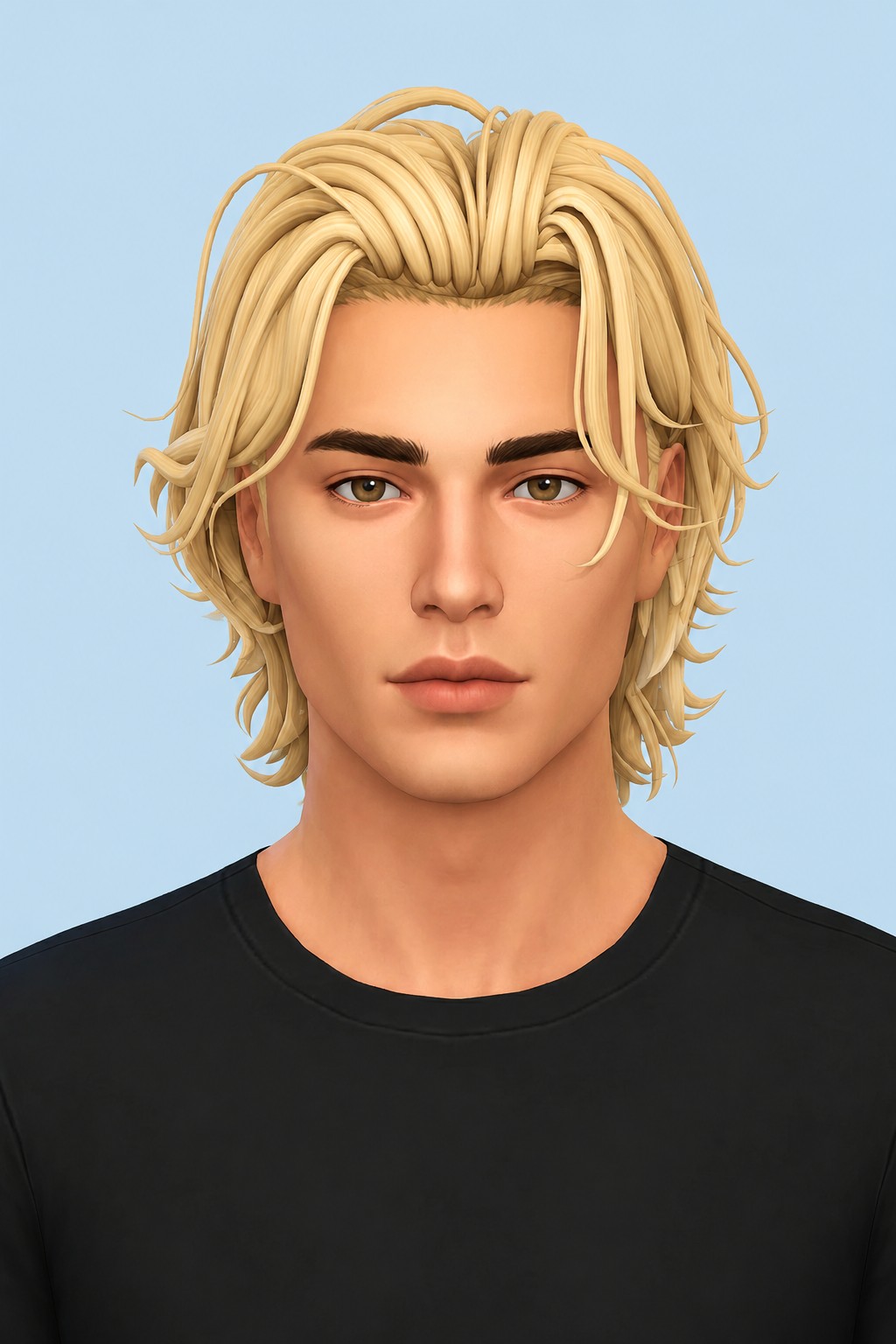 Clarence Hair custom content (CC) for Sims 4 by johnnysims