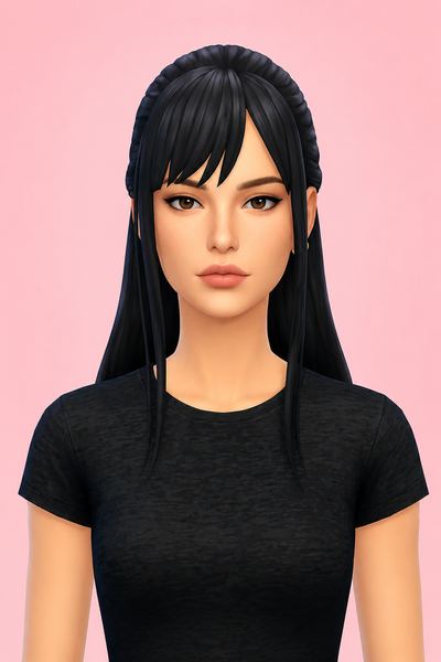 Nōhime Hair custom content (CC) for Sims 4 by jo_se_oh