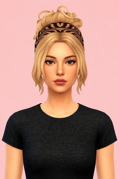 Hair Jeane custom content (CC) for Sims 4 by LamaLamaLove