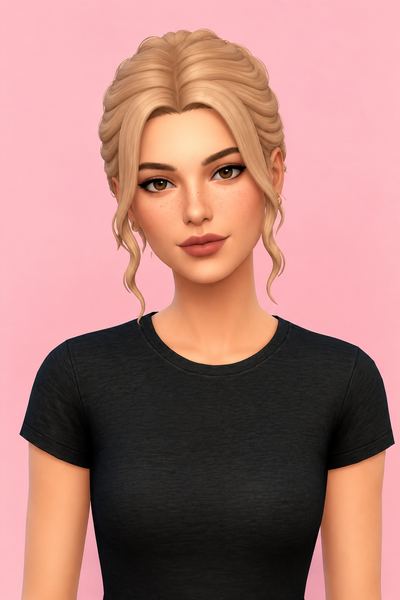 Celestine Hair custom content (CC) for Sims 4 by LamaLamaLove