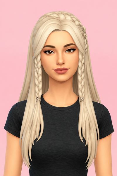 Rosabella Hair custom content (CC) for Sims 4 by LamaLamaLove
