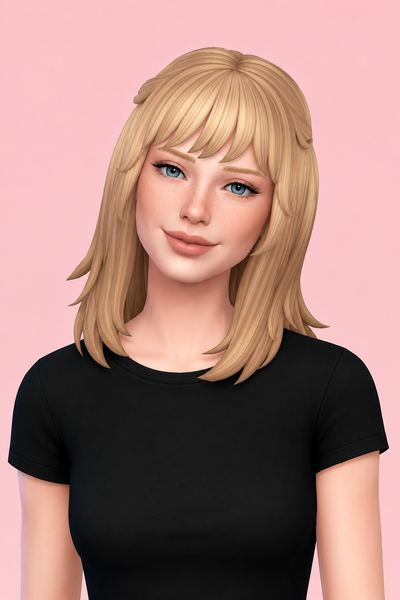 Hair Camilla custom content (CC) for Sims 4 by LamaLamaLove