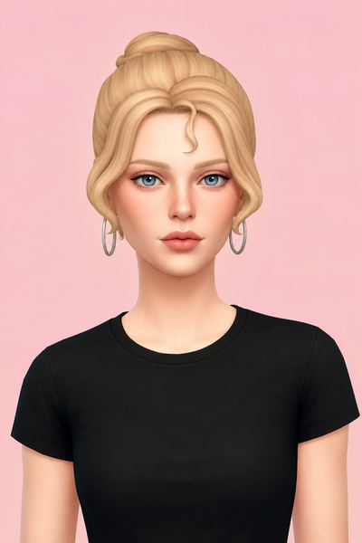 Hair Mirta custom content (CC) for Sims 4 by LamaLamaLove