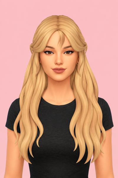 Hair Kimmy custom content (CC) for Sims 4 by LamaLamaLove