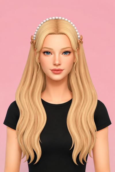 Hair Julianna custom content (CC) for Sims 4 by LamaLamaLove