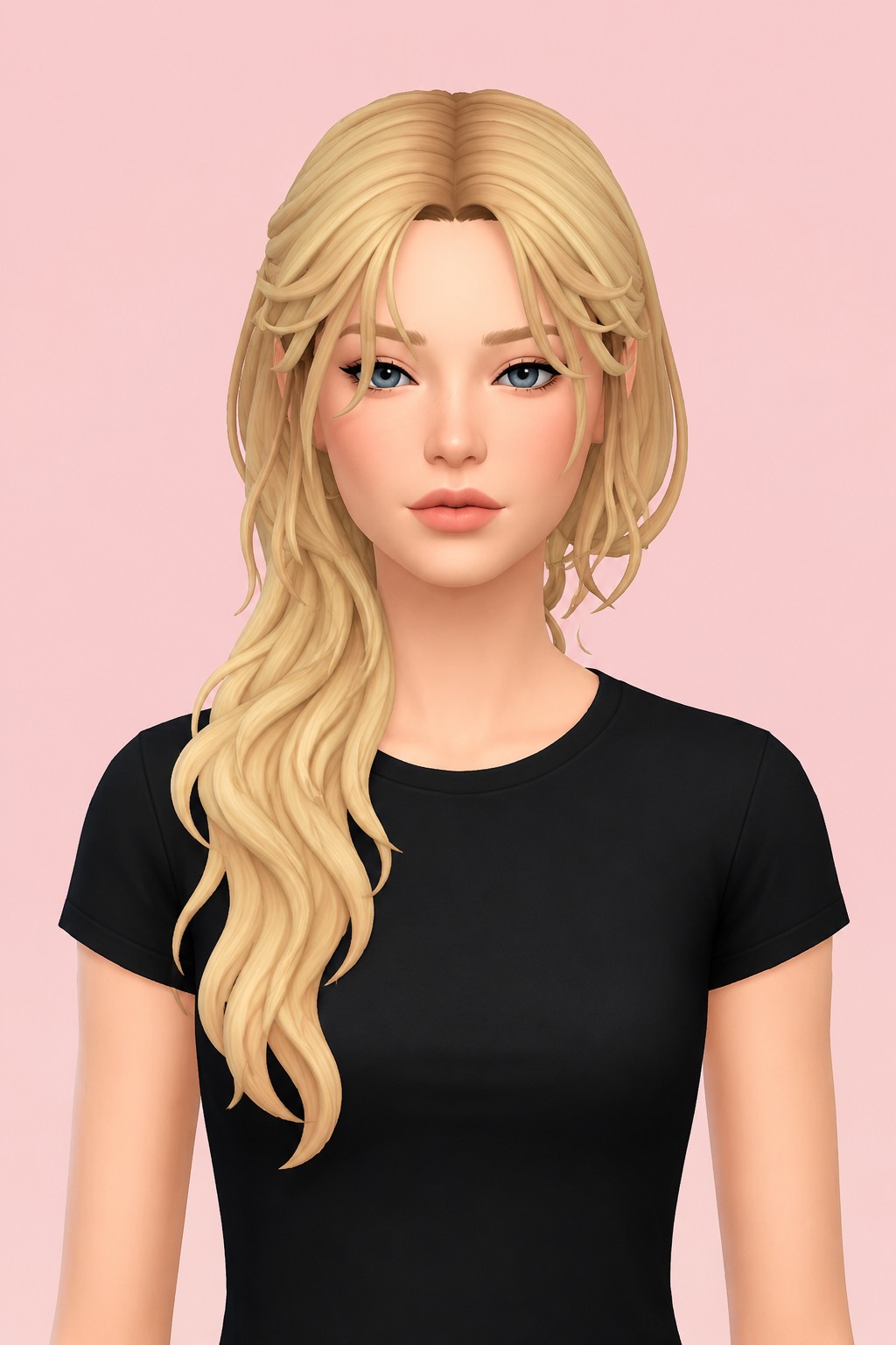 Hair Delilah custom content (CC) for Sims 4 by LamaLamaLove