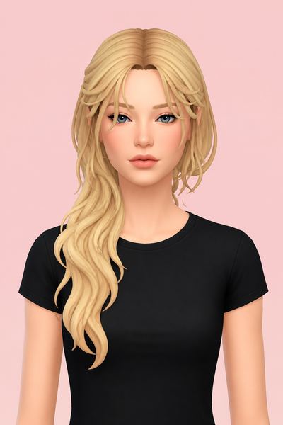 Hair Delilah custom content (CC) for Sims 4 by LamaLamaLove