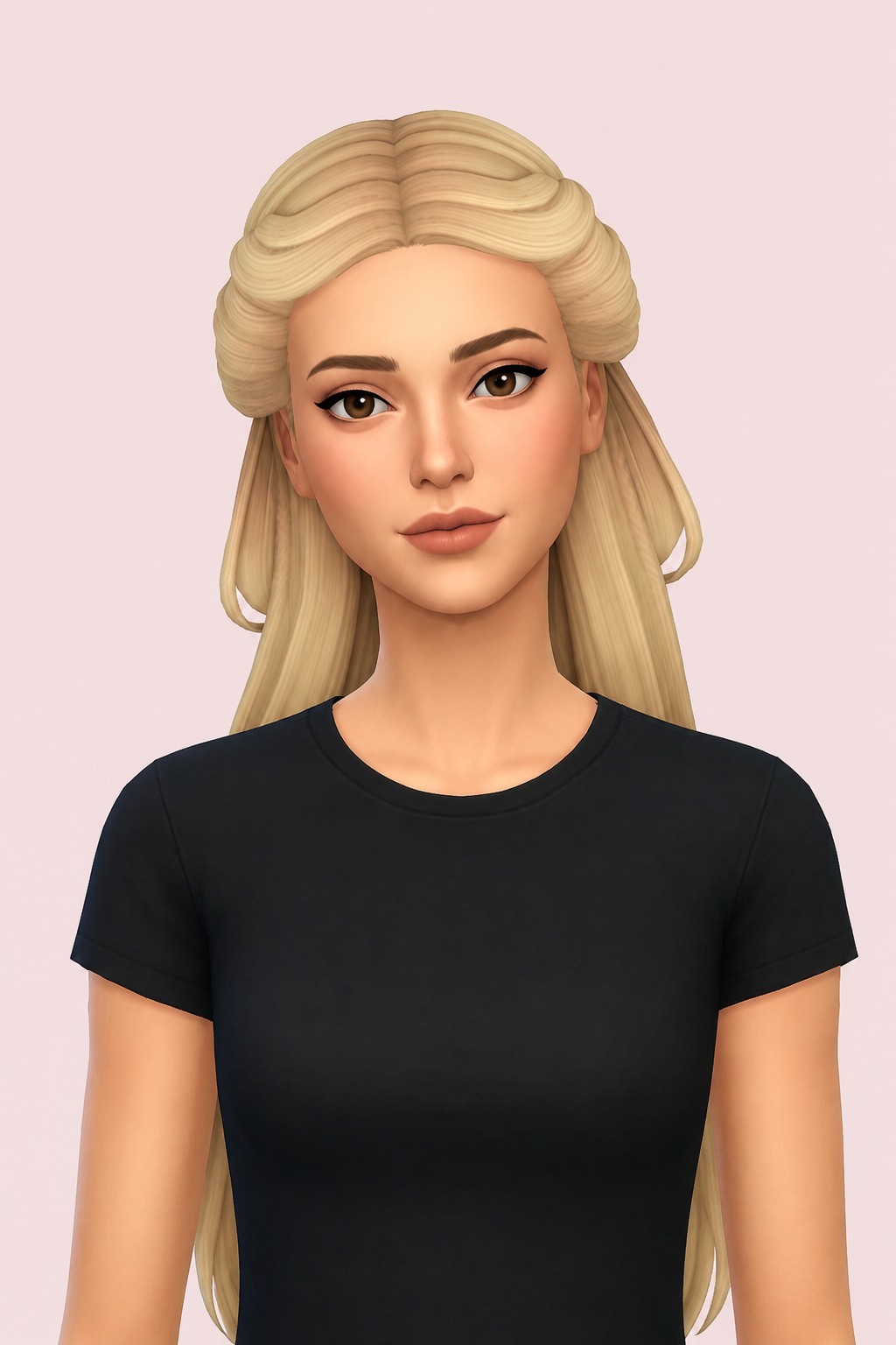 Hair Lyra custom content (CC) for Sims 4 by LamaLamaLove