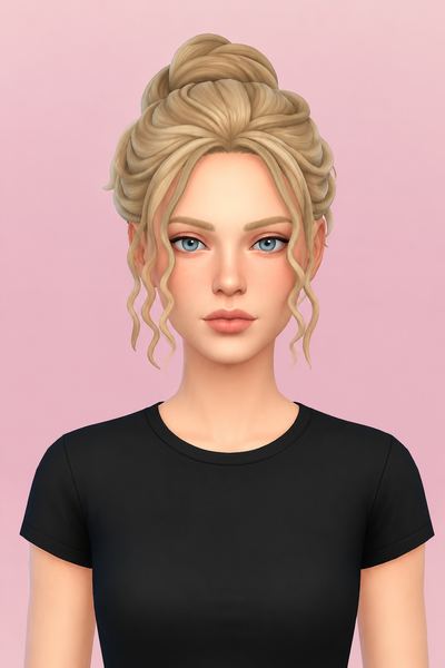 Hair Cherie custom content (CC) for Sims 4 by LamaLamaLove