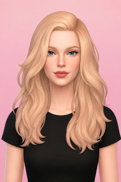 Hair Coquette custom content (CC) for Sims 4 by LamaLamaLove