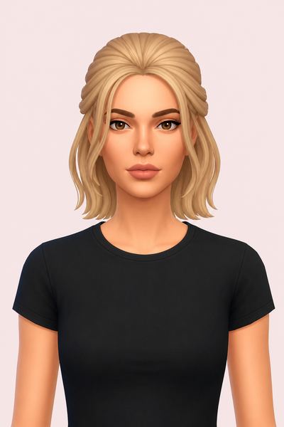Hair Midge custom content (CC) for Sims 4 by LamaLamaLove