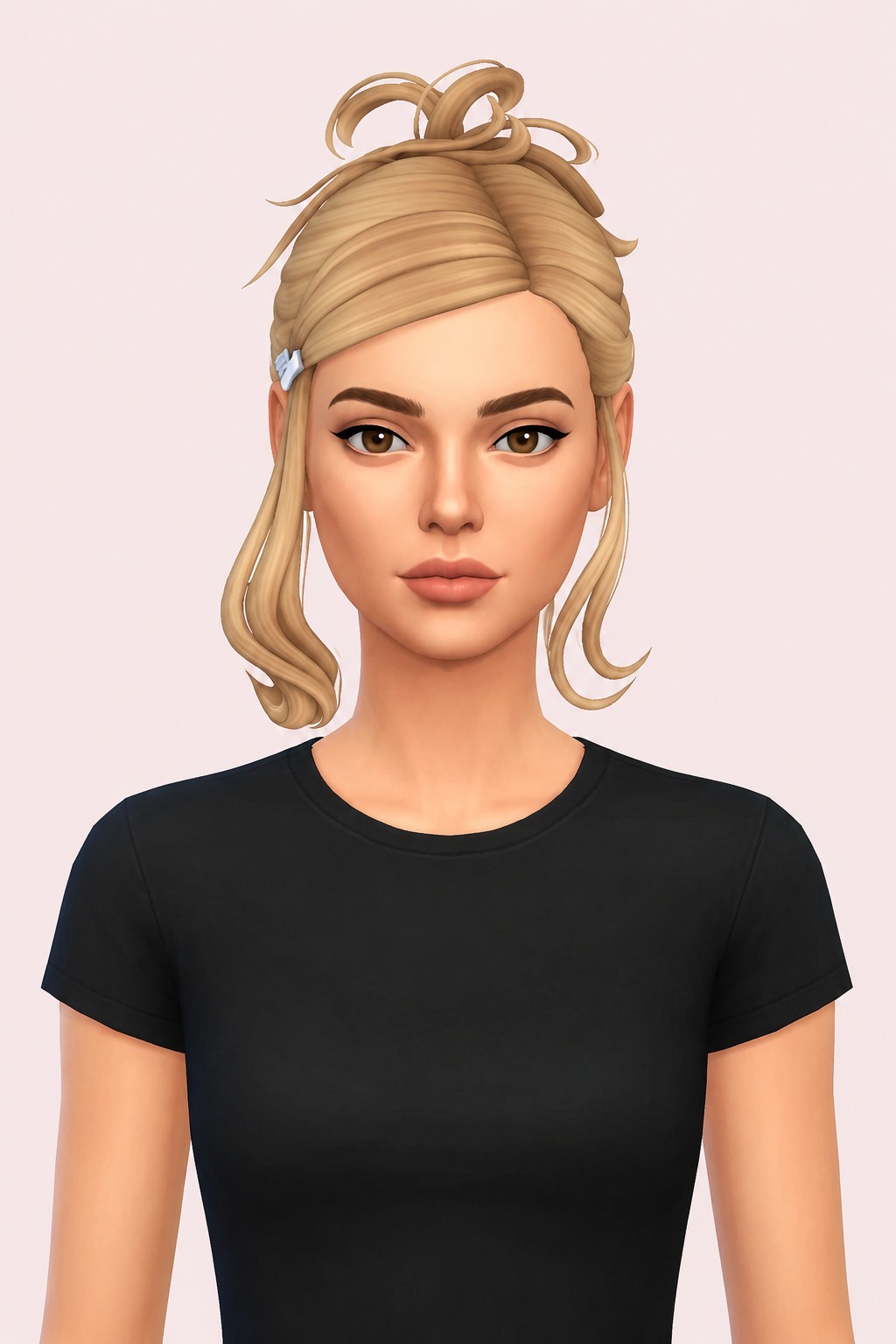 Hair Laila custom content (CC) for Sims 4 by LamaLamaLove