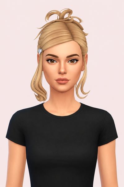 Hair Laila custom content (CC) for Sims 4 by LamaLamaLove