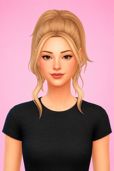 Hair Elyse custom content (CC) for Sims 4 by LamaLamaLove