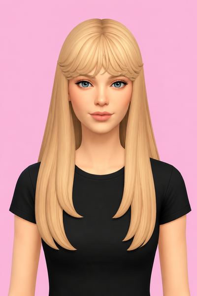Hair Bailee custom content (CC) for Sims 4 by LamaLamaLove