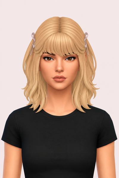 Hair Reene custom content (CC) for Sims 4 by LamaLamaLove