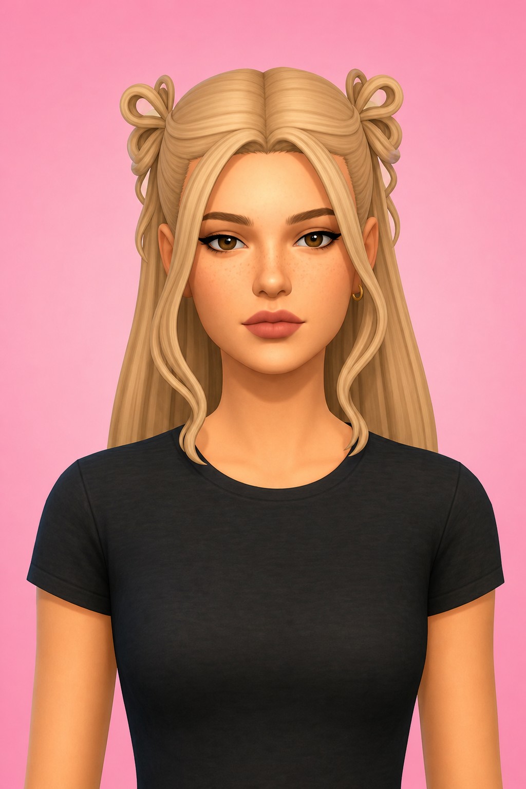Hair Linzi custom content (CC) for Sims 4 by LamaLamaLove