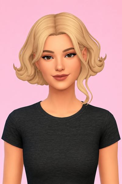 Hair Sharalyn custom content (CC) for Sims 4 by LamaLamaLove
