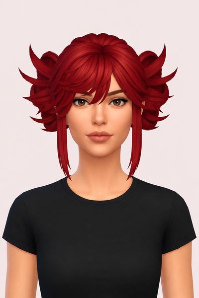Hair Riyo Reaper custom content (CC) for Sims 4 by LamaLamaLove