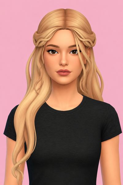 Hair Berniece custom content (CC) for Sims 4 by LamaLamaLove