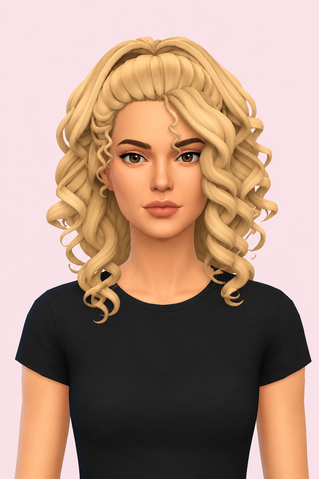 Hair Brenna custom content (CC) for Sims 4 by LamaLamaLove