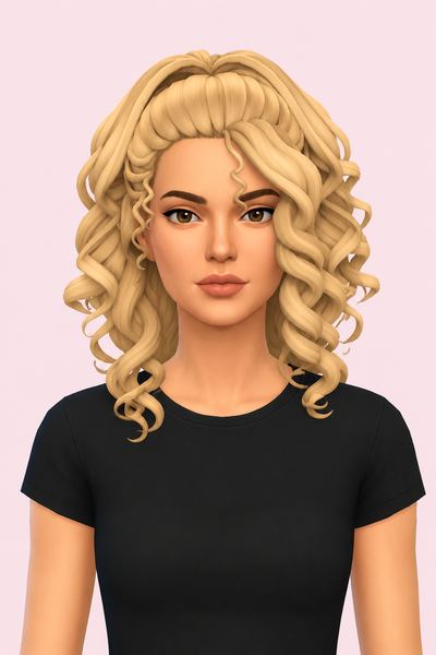 Hair Brenna custom content (CC) for Sims 4 by LamaLamaLove