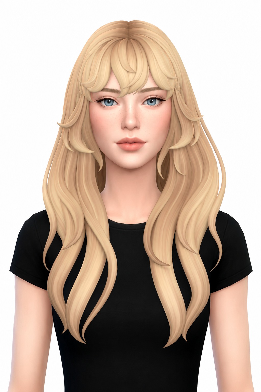 Hair Maxene custom content (CC) for Sims 4 by LamaLamaLove