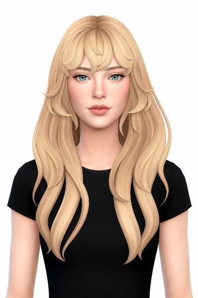 Hair Maxene custom content (CC) for Sims 4 by LamaLamaLove