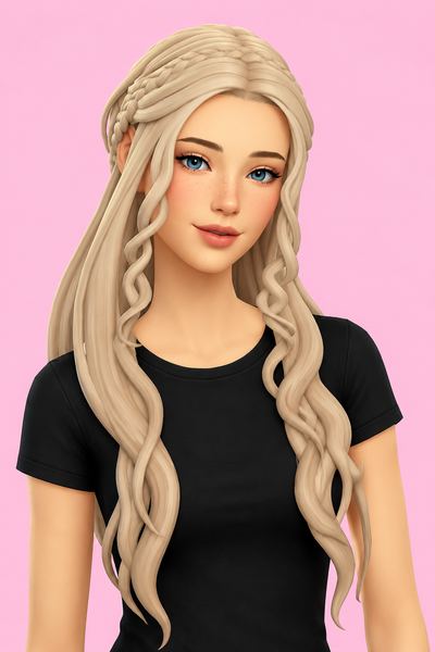 Hair Martina custom content (CC) for Sims 4 by LamaLamaLove