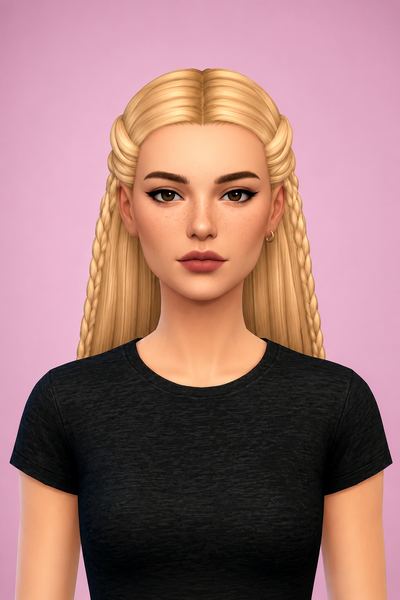 Hair Rapunzel custom content (CC) for Sims 4 by LamaLamaLove