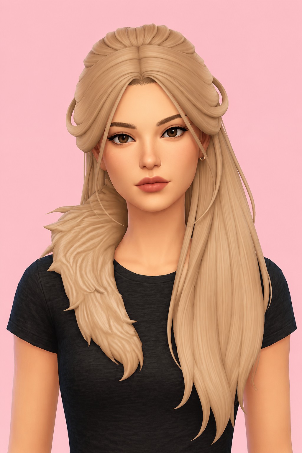 Hair Madoline custom content (CC) for Sims 4 by LamaLamaLove