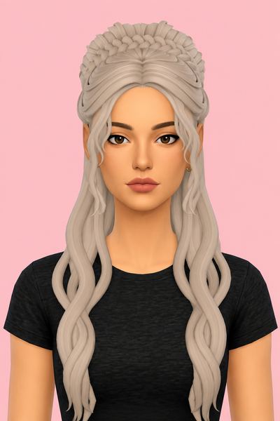 Hair Becca custom content (CC) for Sims 4 by LamaLamaLove