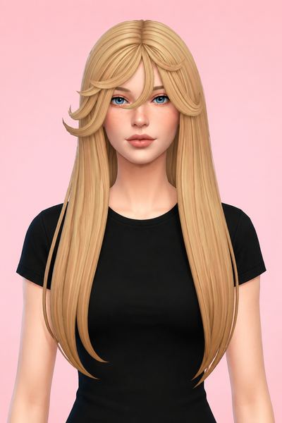 Hair Alecia custom content (CC) for Sims 4 by LamaLamaLove