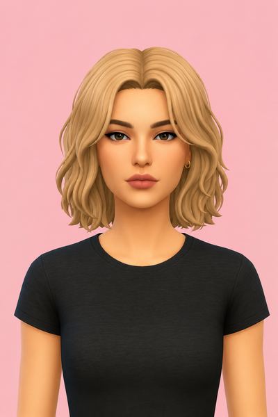 Hair Teal custom content (CC) for Sims 4 by LamaLamaLove