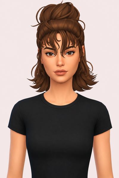 Hair Christiana custom content (CC) for Sims 4 by LamaLamaLove