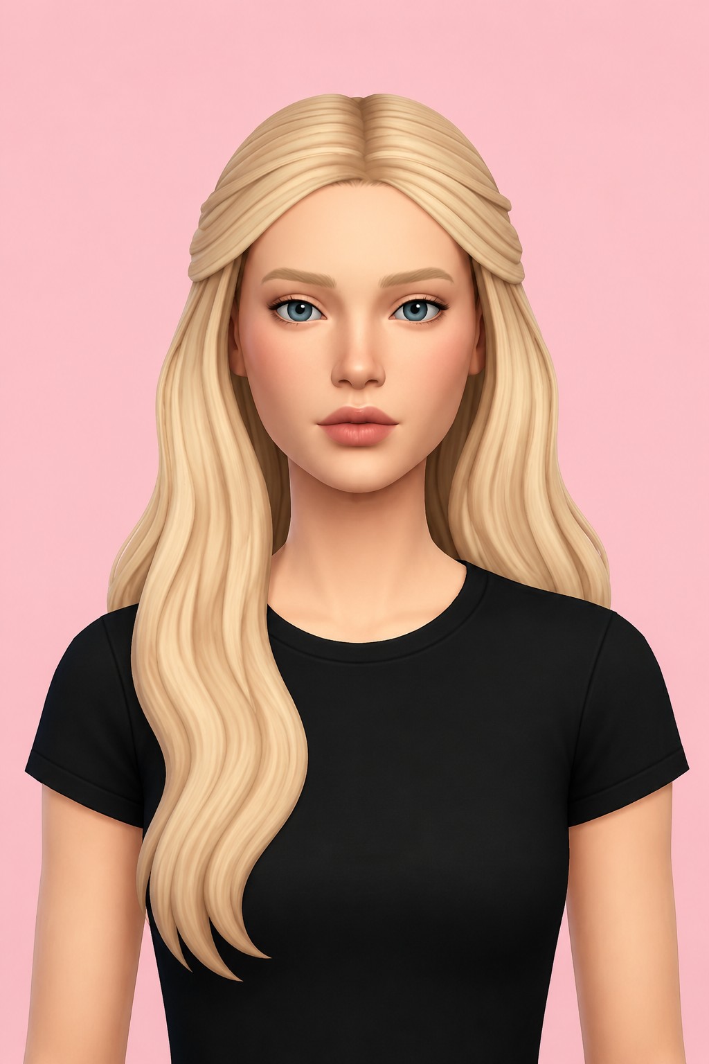 Hair Daenerys v2 custom content (CC) for Sims 4 by LamaLamaLove