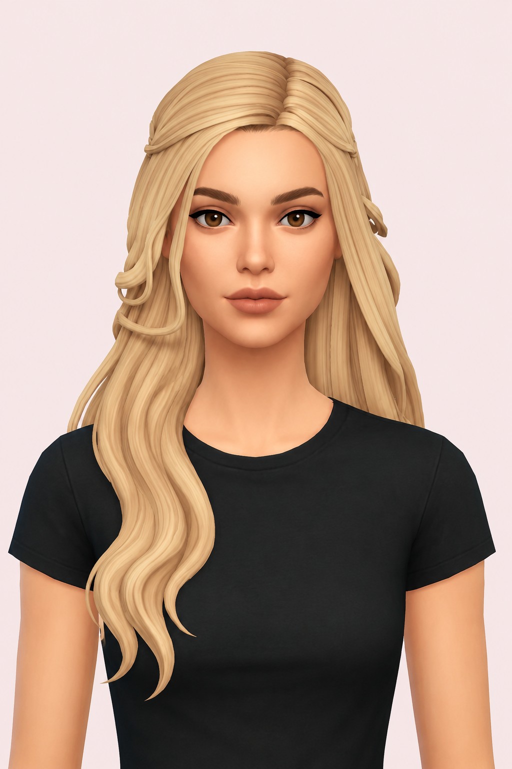 Hair Daenerys v1 custom content (CC) for Sims 4 by LamaLamaLove