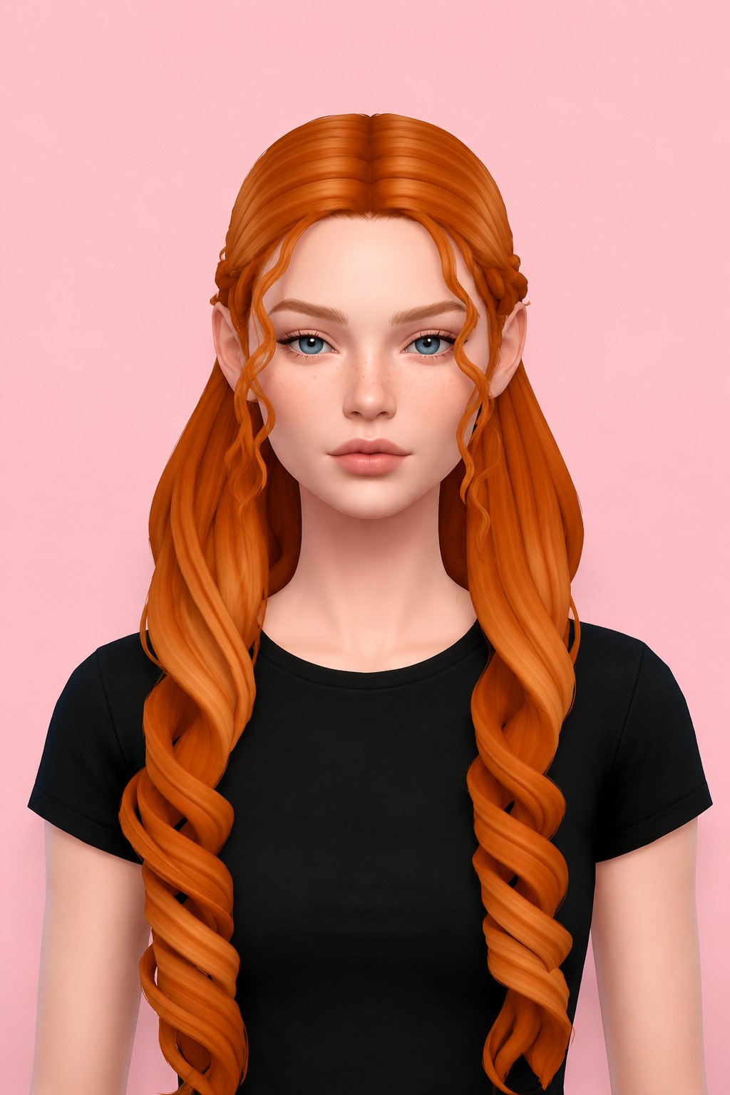 Hair Earleen custom content (CC) for Sims 4 by LamaLamaLove