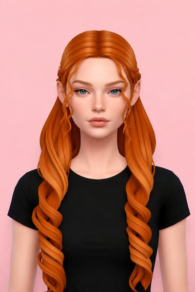 Hair Earleen custom content (CC) for Sims 4 by LamaLamaLove