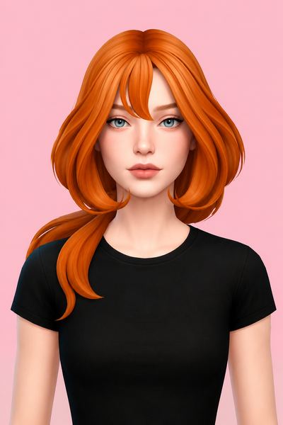 Hair Bloom custom content (CC) for Sims 4 by LamaLamaLove