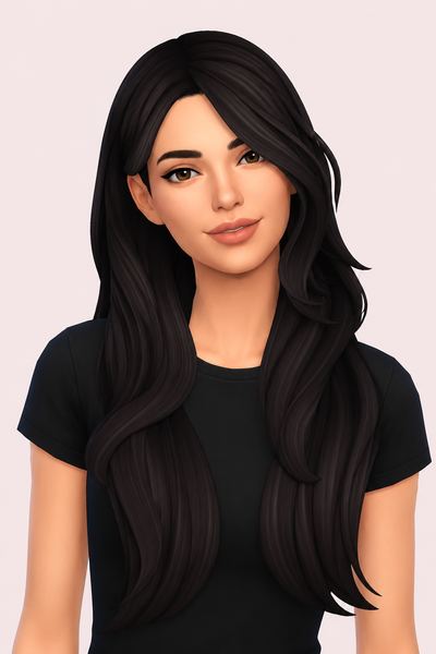 Hair Luanne custom content (CC) for Sims 4 by LamaLamaLove