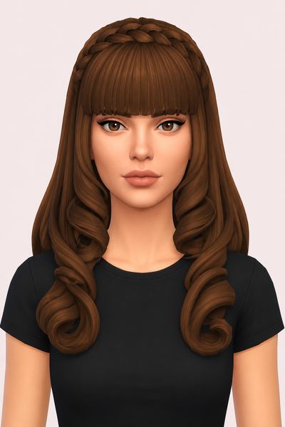 Hair Janel custom content (CC) for Sims 4 by LamaLamaLove
