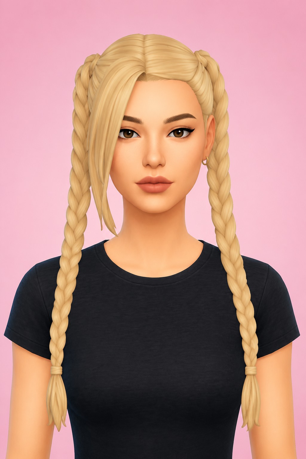 Hair Eveleen custom content (CC) for Sims 4 by LamaLamaLove