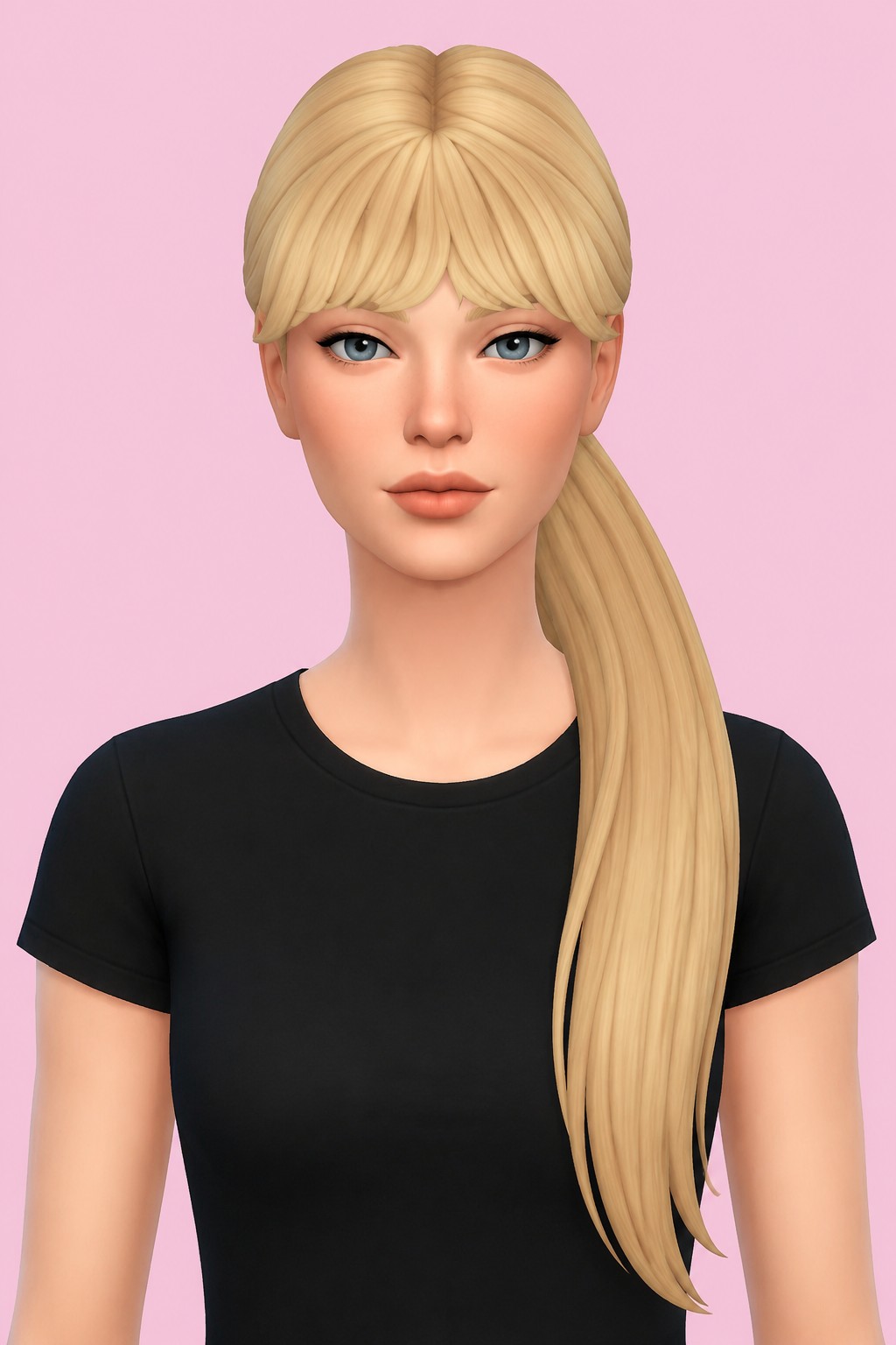 Hair Githa custom content (CC) for Sims 4 by LamaLamaLove