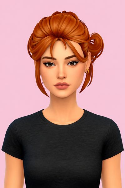 Hair Misti v2 custom content (CC) for Sims 4 by LamaLamaLove